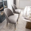 Velvet Dining Chairs Set of 2,Upholstered Armless Kitchen Chairs With Solid Wood Legs,Curved Backrest Kitchen Chairs,Accent Chair-Cuddlewood - 3 of 4