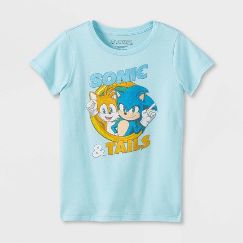 Girls' Sonic The Hedgehog Miles 'tails' Power Short Sleeve Graphic T-shirt  - Light Aqua Blue : Target