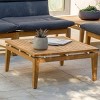 Amazonia Teak Square MauiMood Outdoor Patio Coffee Table Natural Wood: All-Weather Resistant - 3 of 4