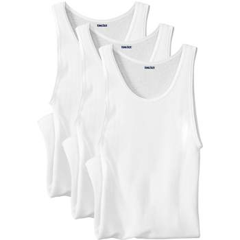 KingSize Men's Big & Tall Ribbed Cotton Tank Undershirt, 3-Pack
