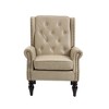 TOAOTBNBO  Leather Accent Chair with Solid Wooden Legs, Mid-Century Armchair for Lounge Upholstered Reading Chair with Comfy Cushion - 2 of 4