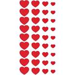 Okuna Outpost 36 Pack Red Hearts Embroidery Iron On Patches for Sewing, Clothing DIY Crafts (4 Sizes)