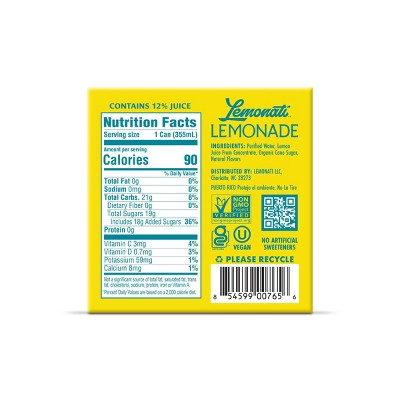 Lemonati Original Sparkling Lemonade - 48 fl oz/4pk