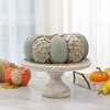 Northlight Fall Harvest Layered Wooden Leaves and Burlap Pumpkin - 10" - Green and Beige - 2 of 4