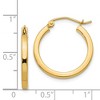 Black Bow Jewelry 2mm, 14k Yellow Gold, Polished Square Tube Hoops, 20mm (3/4 Inch) - 4 of 4