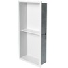ALFI 12 x 24 White Matte Stainless Steel Vertical Double Shelf Bath Shower Niche - 3 of 4
