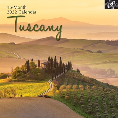The Gifted Stationery 2021 - 2022 Monthly Travel Wall Calendar, 16 Month, Tuscany Nature Scenic Theme with Reminder Stickers, 12 x 12 in