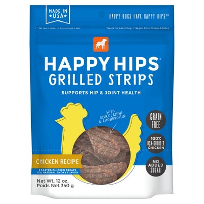 Happy Hips Grilled Strips Grain-Free Chicken Dog Treats - 12oz