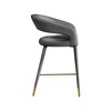 Meridian Furniture,Destiny Grey Velvet Stool - 4 of 4