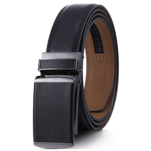 Men's Snakeskin Ratchet Belt - Black, Size : Adjustable From 38