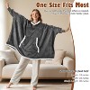 Catalonia Woman Oversized Blanket Hoodie Sweatshirt Cape, Fluffy Soft Fleece Casual Batwing Coat Pullover Blanket, Cozy Gift for Wife Women - 4 of 4