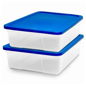 Homz Plastic Multipurpose Stackable Storage Container Bins with Secure Latching Lid for Home and Office Organization - 1 of 4