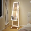 HOMCOM Floor Standing Jewelry Cabinet with LED Light, Lockable Jewelry Organizer with Full-Length Mirror, and 4 Adjustable Angles - 3 of 4