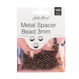 John Bead Must Have Findings Metal Antique Copper 3mm Spacer Beads for Jewelry Making Findings, 165 Pieces - 1 of 4