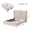 Full/Queen/King Size Modern Upholstered Bed Frame with Storage Drawers, Wingback Velvet Platform Bed with RGB Lights,No Box Spring Needed - ModernLuxe - 4 of 4