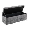 VYNXARIA Exquisite Dark Gray Velvet Storage Footstool for Bedroom with Safety Hinges - 2 of 4
