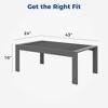 NAYSAYE Patio End Table All Weather Aluminum Coffee Table with WPC Top for Outdoor Use, Gray, 43"*24"*16" - 3 of 4