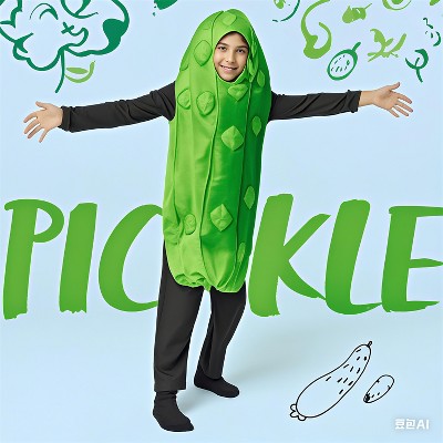 Joyfy Halloween Pickle Costume for Kids Child Funny Jumpsuit Costume for Halloween Cosplay Party