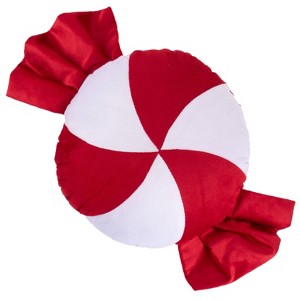 Christmas Magic 19.6"x11" Candy Shaped Pillow Red White - 1 of 3