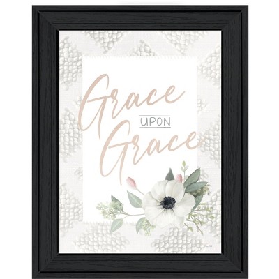 HomeRoots Grace Upon Grace Black Framed Print Wall Art