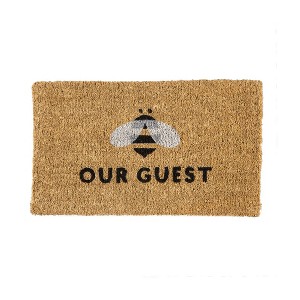 Evergreen Bee Our Guest Woven Back Coir Mat - 1 of 4