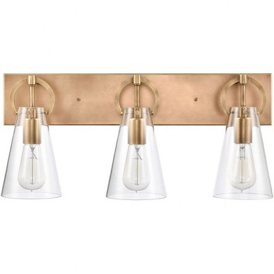 Gabby 23" Brass and Clear Glass 3-Light Vanity Fixture