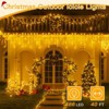 Ollny 486 LED Warm White Christmas Icicle Lights (Clear Cable, Plug in, 8 Modes), Connectable up to 3 Sets - 3 of 4
