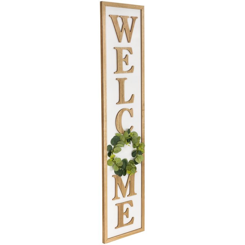 Northlight 40 Inch "Welcome" Wooden Framed Outdoor Porch Board Sign Decoration, 3 of 7
