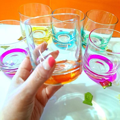 Joyjolt Hue Colored Highball Drinking Glasses - 13 Oz - Set Of 6 : Target