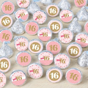Big Dot of Happiness Sweet 16 - 16th Birthday Party Small Round Candy Stickers - Party Favor Labels - 324 Count - 1 of 4