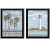 HomeRoots Set Of Two Cape May Lighthouse And Palm Trees Black Framed Wall Art - 3 of 3
