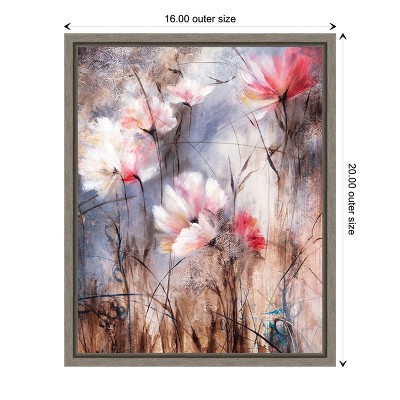Warm Toned Abstract Floral Canvas Print, 20" x 16"