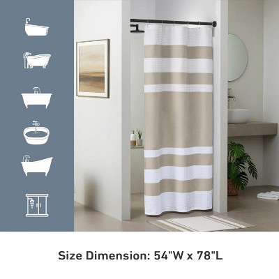 LunaLulinlk Waffle Shower Curtain, Stripe