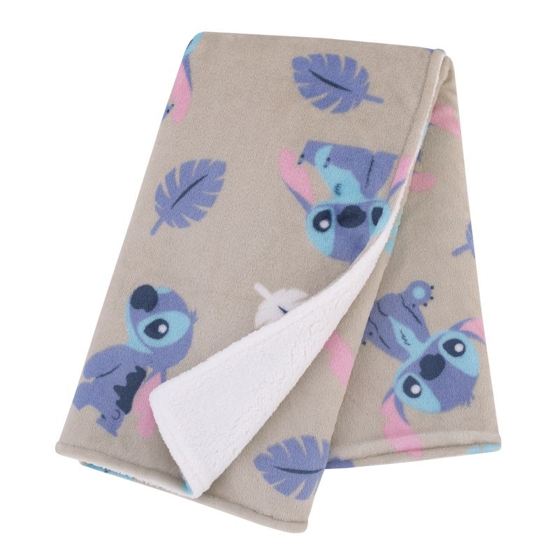Disney Stitch Gray, Blue, Aqua, and White Super Soft Plush Cuddly Plush Baby Blanket, 2 of 5
