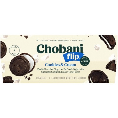 Chobani Flip Cookies & Cream Greek Yogurt - 4ct/4.5oz Cups