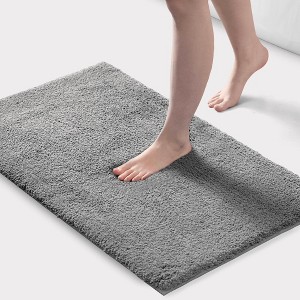 NAYSAYE Bath Rug 24" x 40" Plush Soft Absorbent Quick Dry Non Slip Spa Quality Cozy Comfort for Bathroom, Gray - 1 of 4