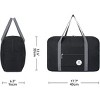 Hachikiko Foldable 25L Travel Duffel Tote, Waterproof Carry On Luggage for Frontier Airlines, Overnight Gym Bag,Black - 2 of 4