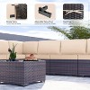 ALAULM Outdoor Patio Furniture Set Outdoor Sectional Rattan Sofa Set Brown Manual Wicker Patio Conversation Set with Cushions - 3 of 4