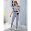 Women's Off Shoulder Jumpsuit Stretchy Airport Outfits Jogger Pants Jumpsuit with Pocket - 4 of 4