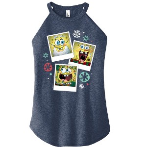 Women's - SpongeBob SquarePants - Christmas Photo Collage Graphic High Neck Tank - 1 of 4