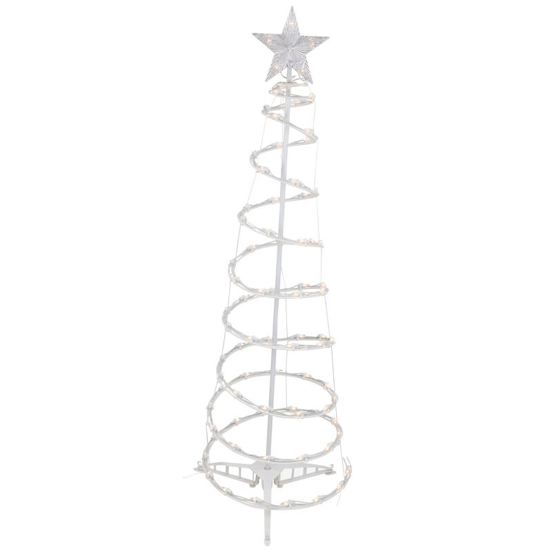 Northlight 4ft Lighted Spiral Cone Tree Outdoor Christmas Decoration, Clear Lights, 1 of 9
