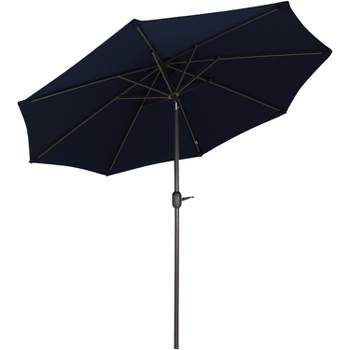 Sunnydaze Outdoor Aluminum Solution-Dyed Sunbrella Patio Umbrella with Auto Tilt and Crank - 9'