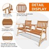 FDW Patio Bench Wood Garden Bench Park Bench Acacia Wood with Table for Pool Beach Backyard Balcony Porch Deck Garden Wooden Furniture(Nature) - 4 of 4