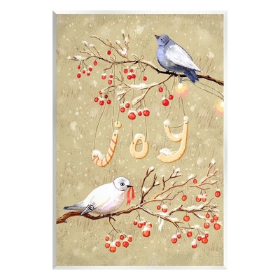 Stupell Industries Joy Birds on Winter Branches Wall Plaque Art