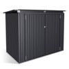 Aoxun 3.3' x 5.6 FT Metal Storage Shed with Chain Lid Trash Can Weeding Tools for Backyard, Patio, Lawn, Black - 2 of 4