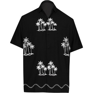 LA LEELA Men's Beach Cruise Holidays Shirts Casual Button Down Shirts For Men Summer Vacation Aloha Tops Hawaiian Shirt - 1 of 4
