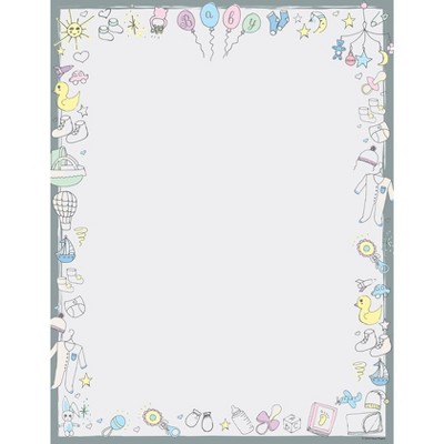 80ct Baby Time Letterhead Gray