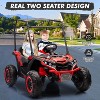 24V Kids UTV Off-Road, 4x4 Electric Truck w/Sunshade, Remote, LED Lights, Shock Absorber, Horn & Music Player - 3 of 4