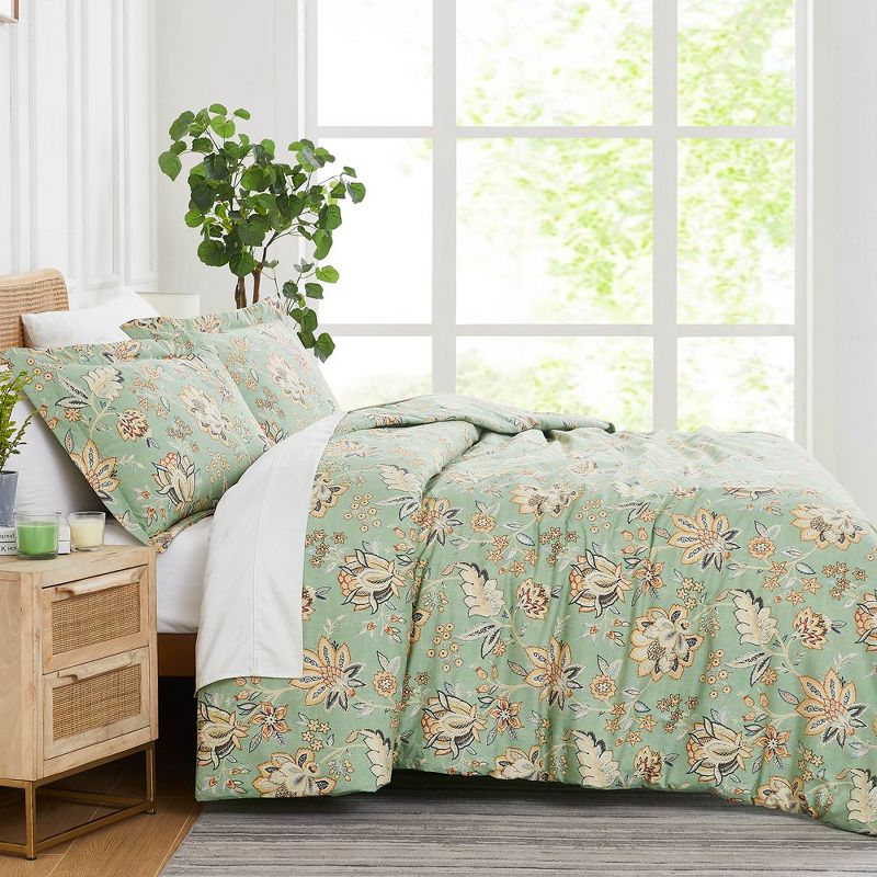 Southshore Fine Living Jacobean Willow Oversized ultra-soft Floral Duvet Cover Set with shams, 3 of 7