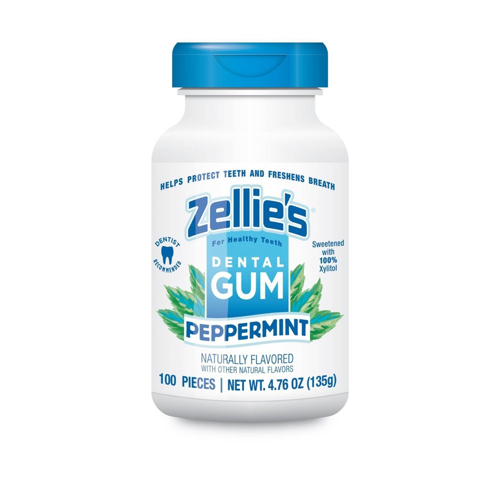 Zellie's Peppermint Xylitol Dental Gum - 100ct